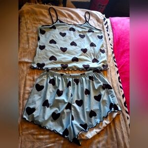 Pajamas for summer. Baby blue 💙 with black 🖤. Adorable sleep set  Perfe summer